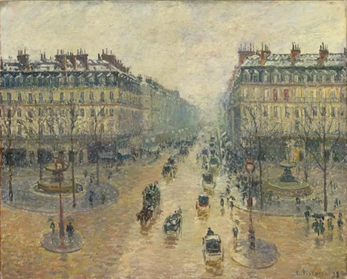 The Avenue de L’Opéra, Sunlight, Winter Morning by Camille Pissaro