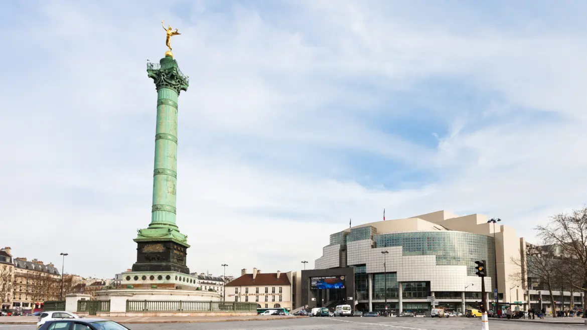 Place de la Bastille and Bastille Opera House, Paris, France