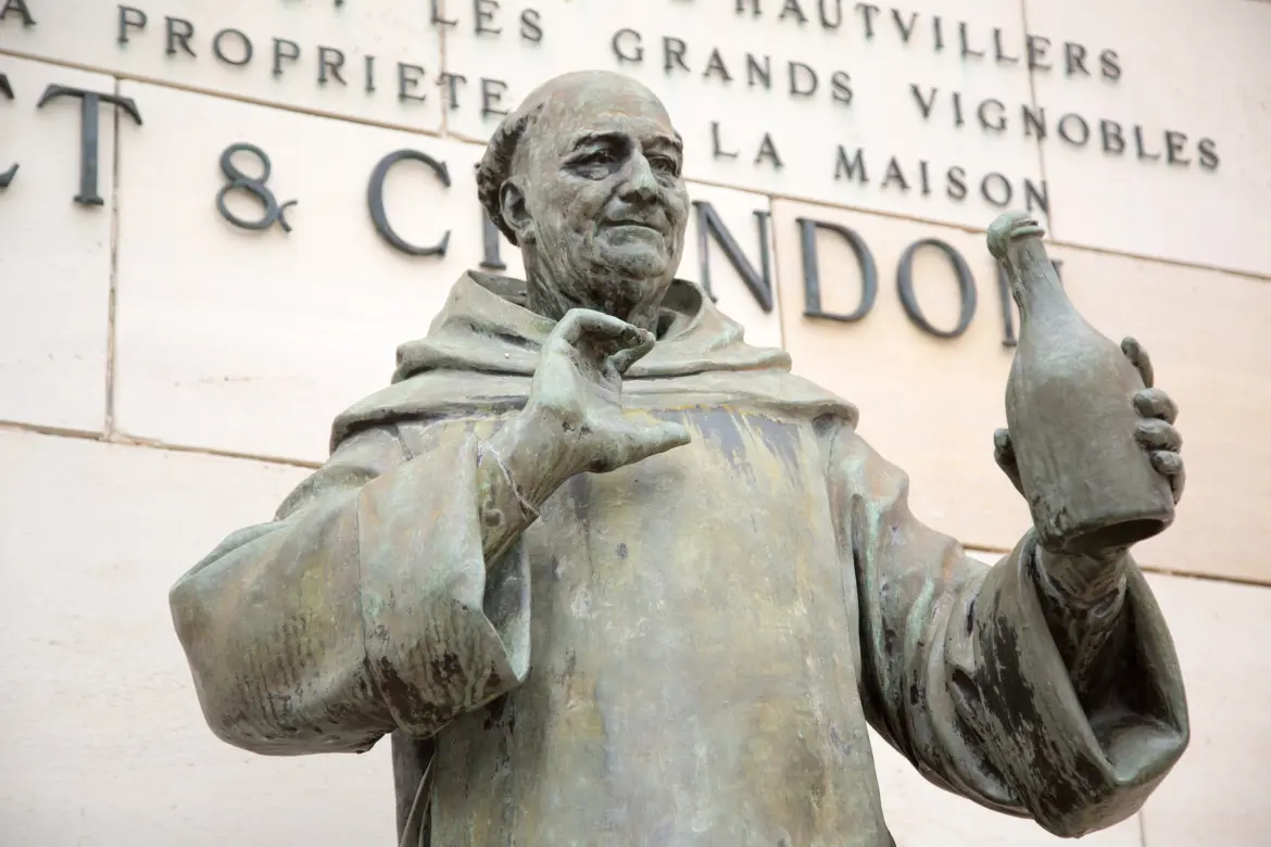 Statue of Dom Pérignon at Moët & Chandon