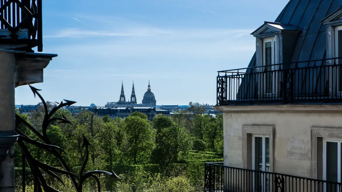 View from Hotel La Tamise, Paris, France