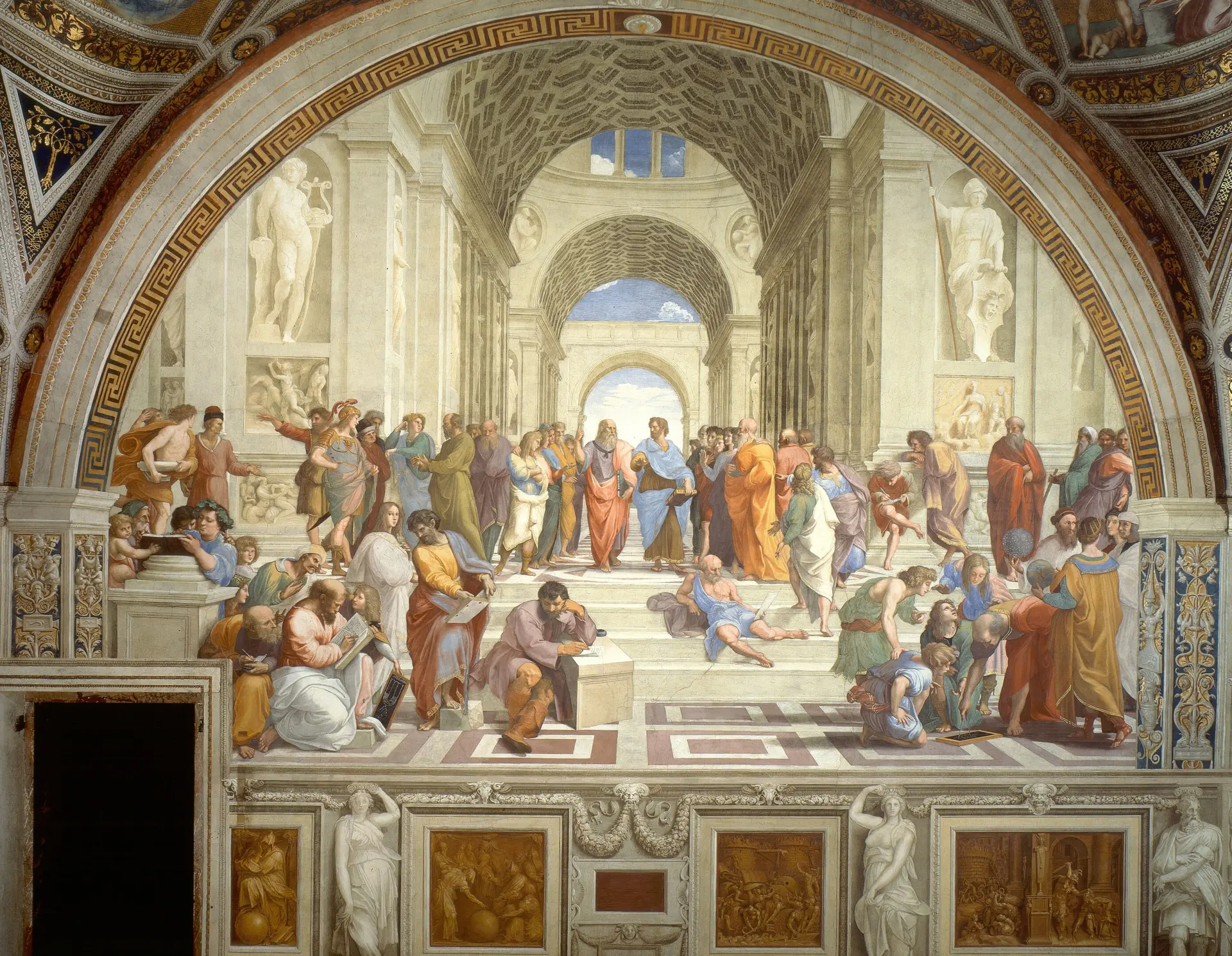 The School of Athens by the Italian Renaissance artist Raphael, Vatican Museums