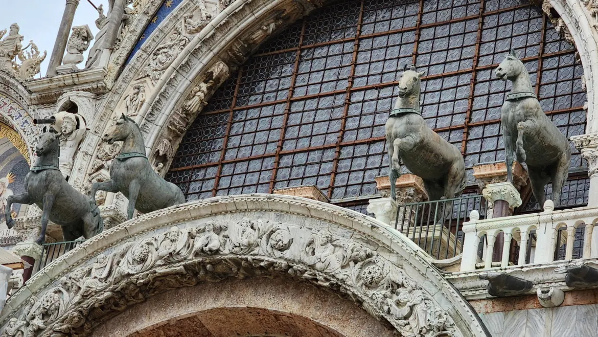 The replica Horses of St Mark, St Mark’s Basilica, Venice