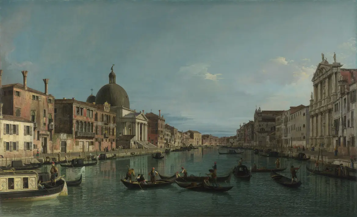 The Grand Canal with San Simeone Piccolo by Canaletto, 1740