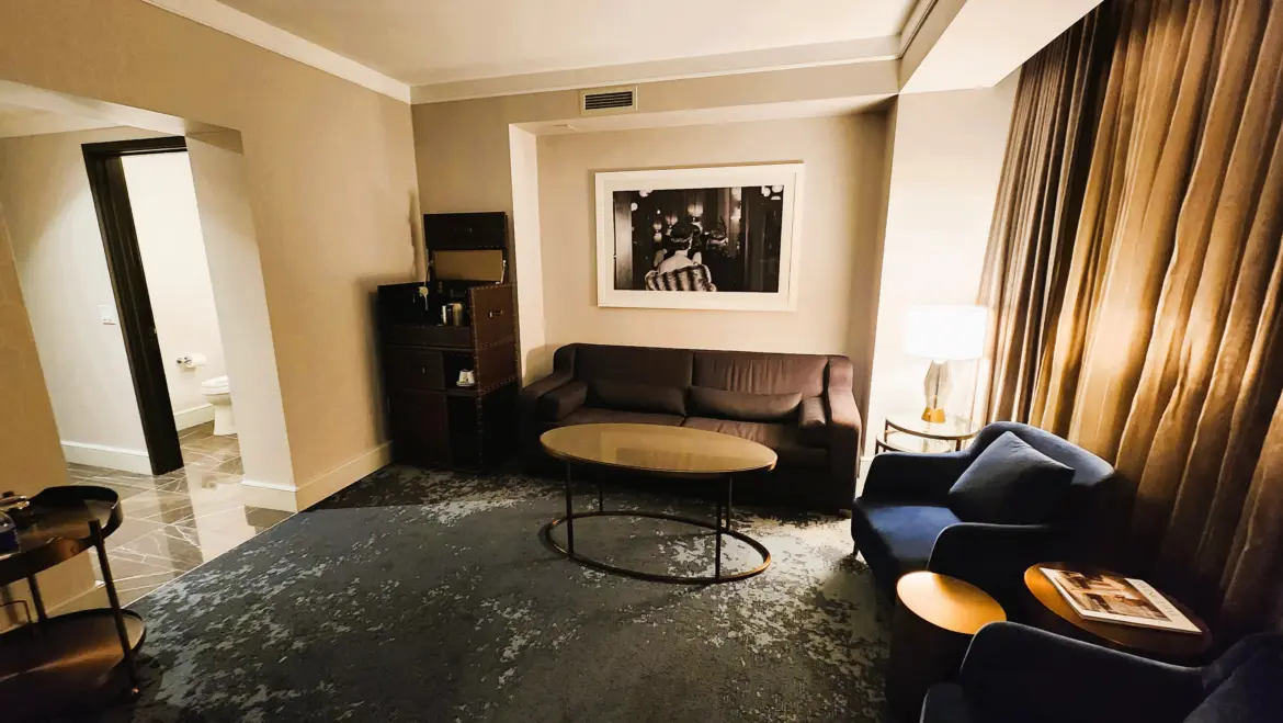 Living Area, One Bedroom Corner Suite, Ritz Carlton Toronto, Canada