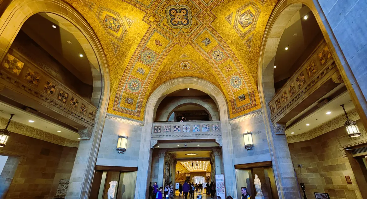 The mosaic ceiling of the rotunda, Royal Ontario Museum (ROM), Toronto, Canada