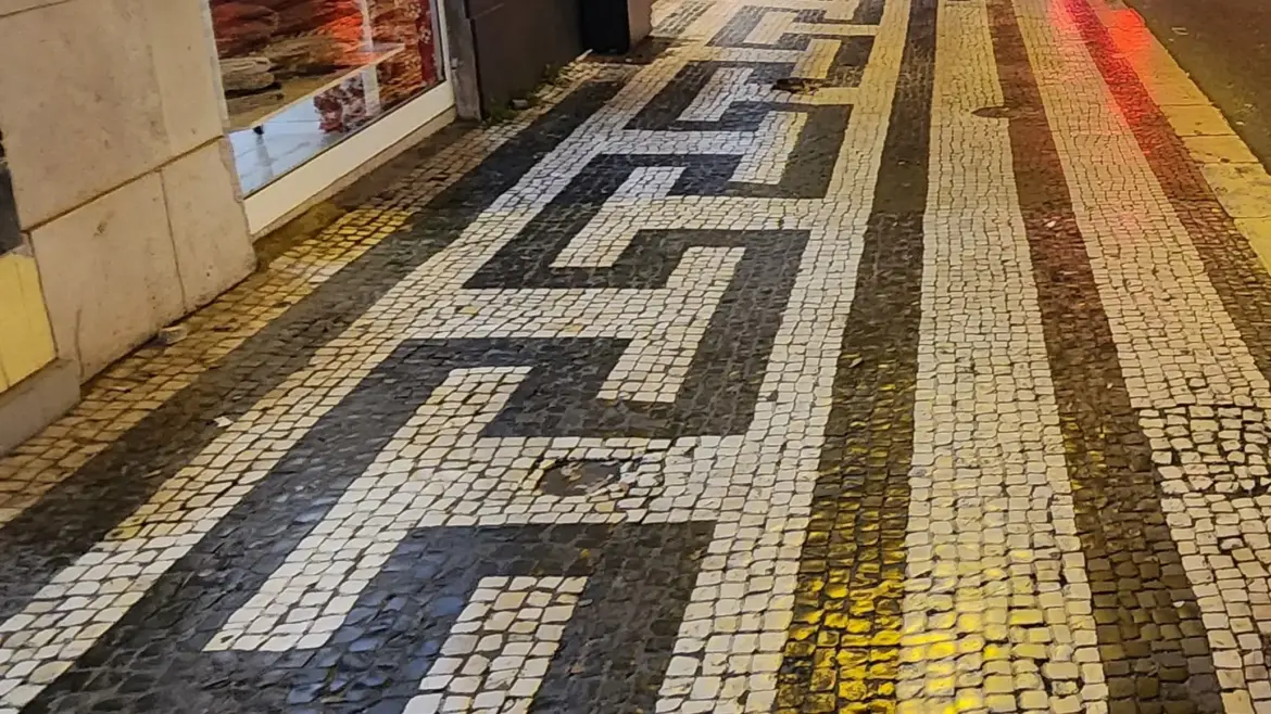 Portuguese pavement (calçada portuguesa), Lisbon, Portugal