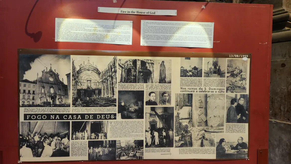 Catastrophic fire of 1959, Igreja de São Domingos (Church of St Dominic), Lisbon, Portugal