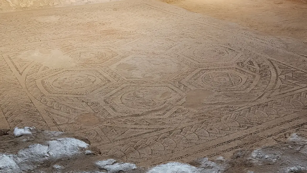 Roman mosaic floor, Áurea Museum Hotel, Lisbon, Portugal
