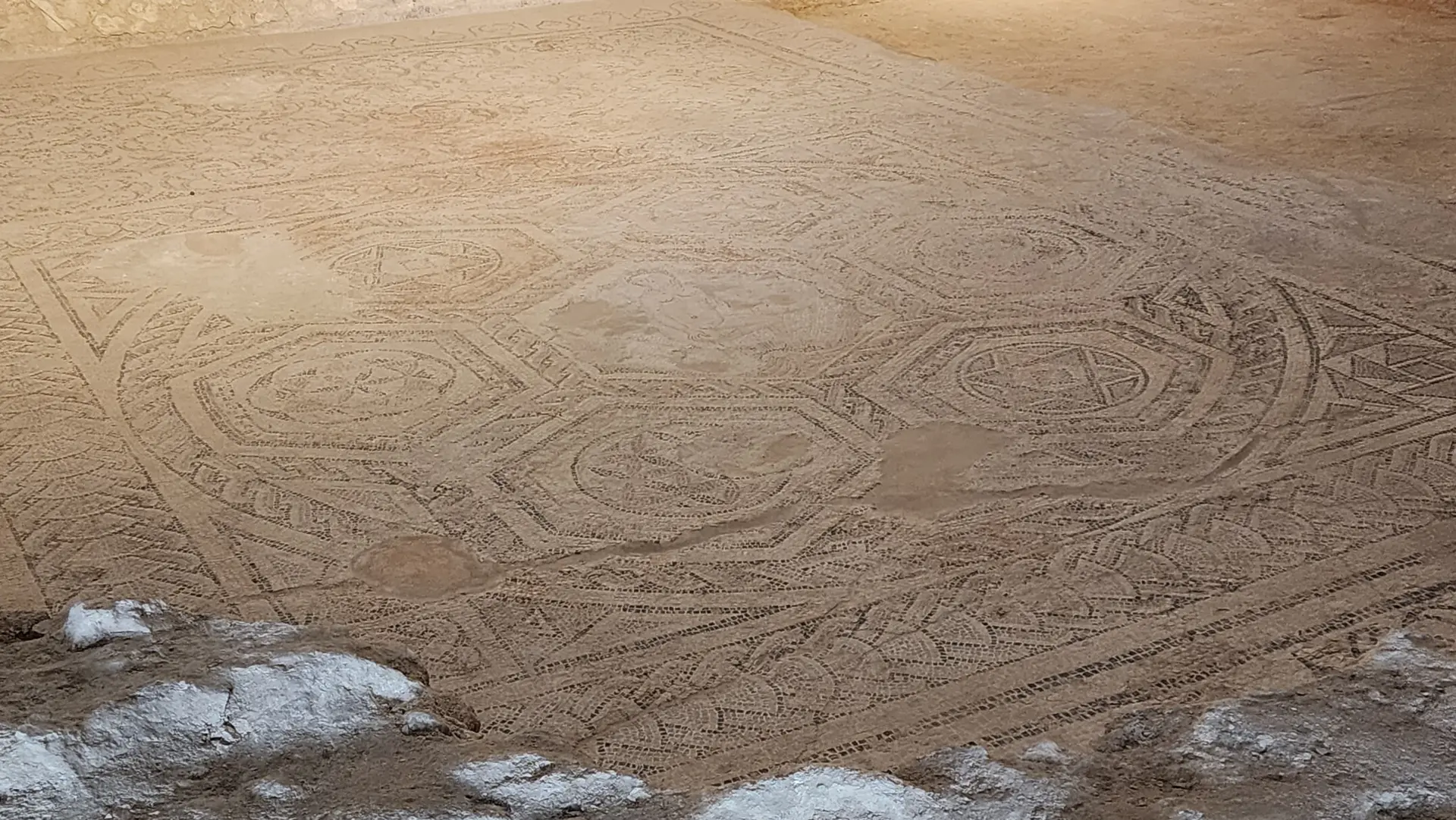 Roman mosaic floor, Áurea Museum Hotel, Lisbon, Portugal