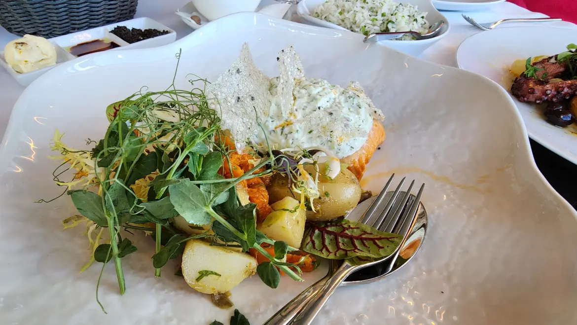 Salmon with Tzatziki, Arribas Terrace Restaurant, Sintra, Portugal