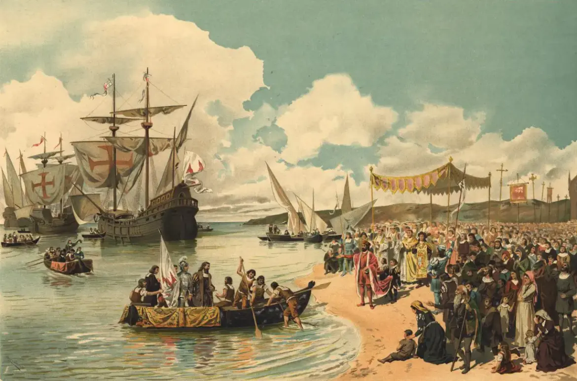 Departure of Vasco da Gama to India by Roque Gameiro, Biblioteca Nacional de Portugal
