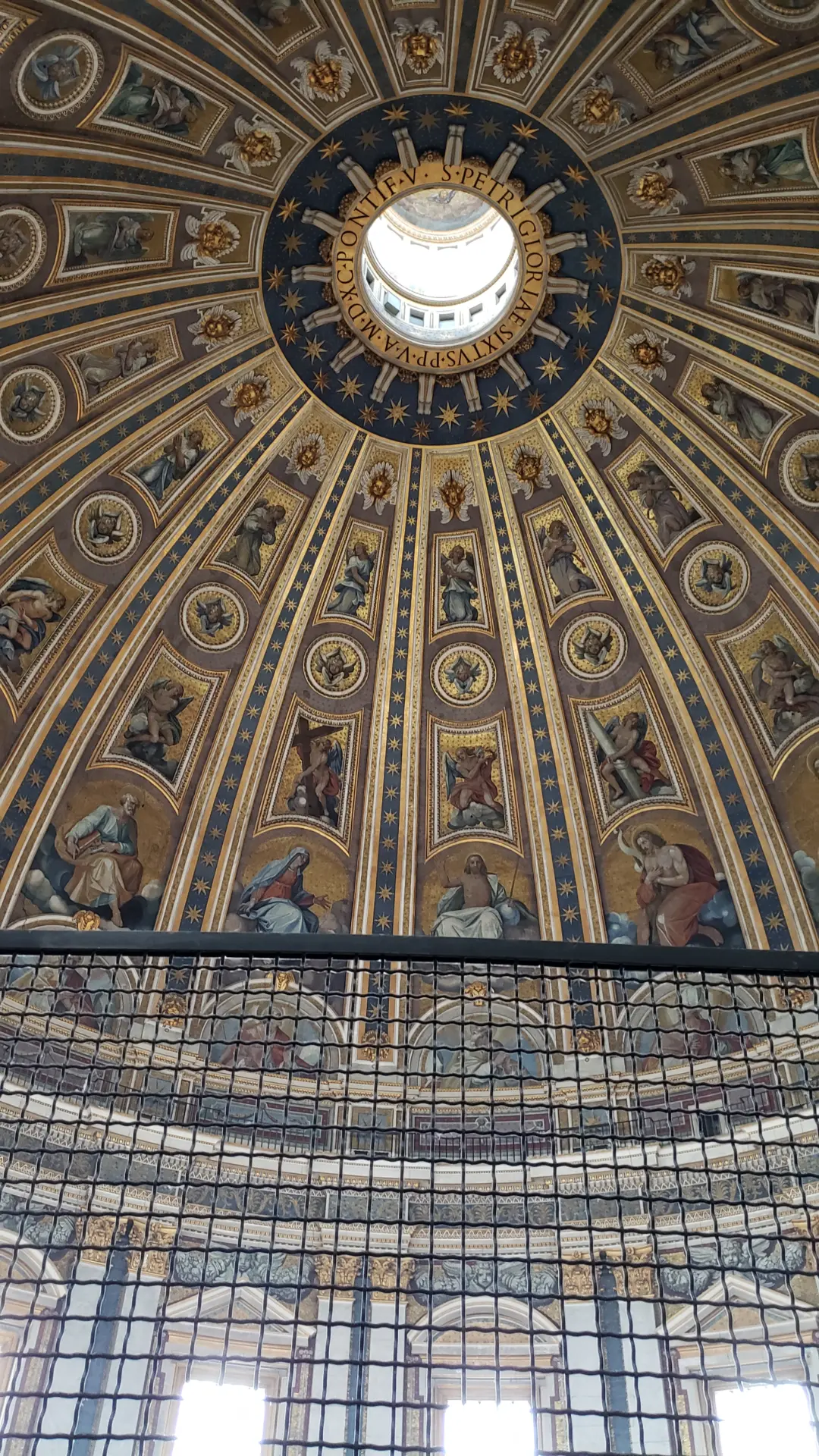 Midpoint interior balcony, Saint Peter Basilica, Vatican, Italy