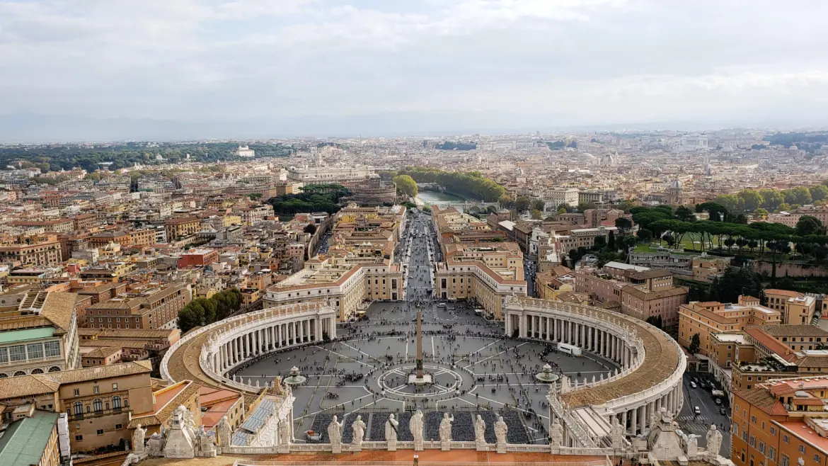View from St Peter Basilica’s Dome, Vatican, Italy