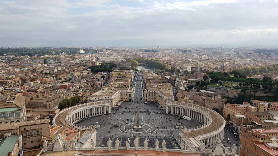 View from St Peter Basilica’s Dome, Vatican, Italy