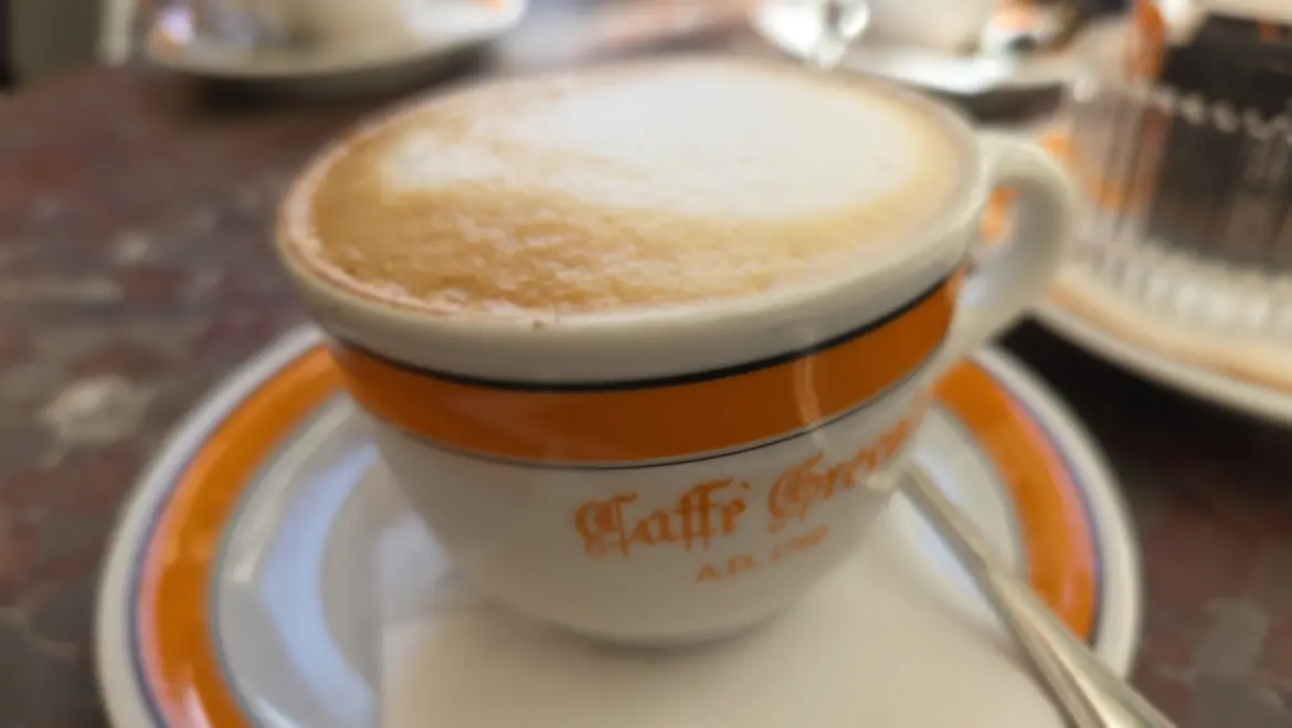 Cappuccino, Antico Caffè Greco, Rome, Italy