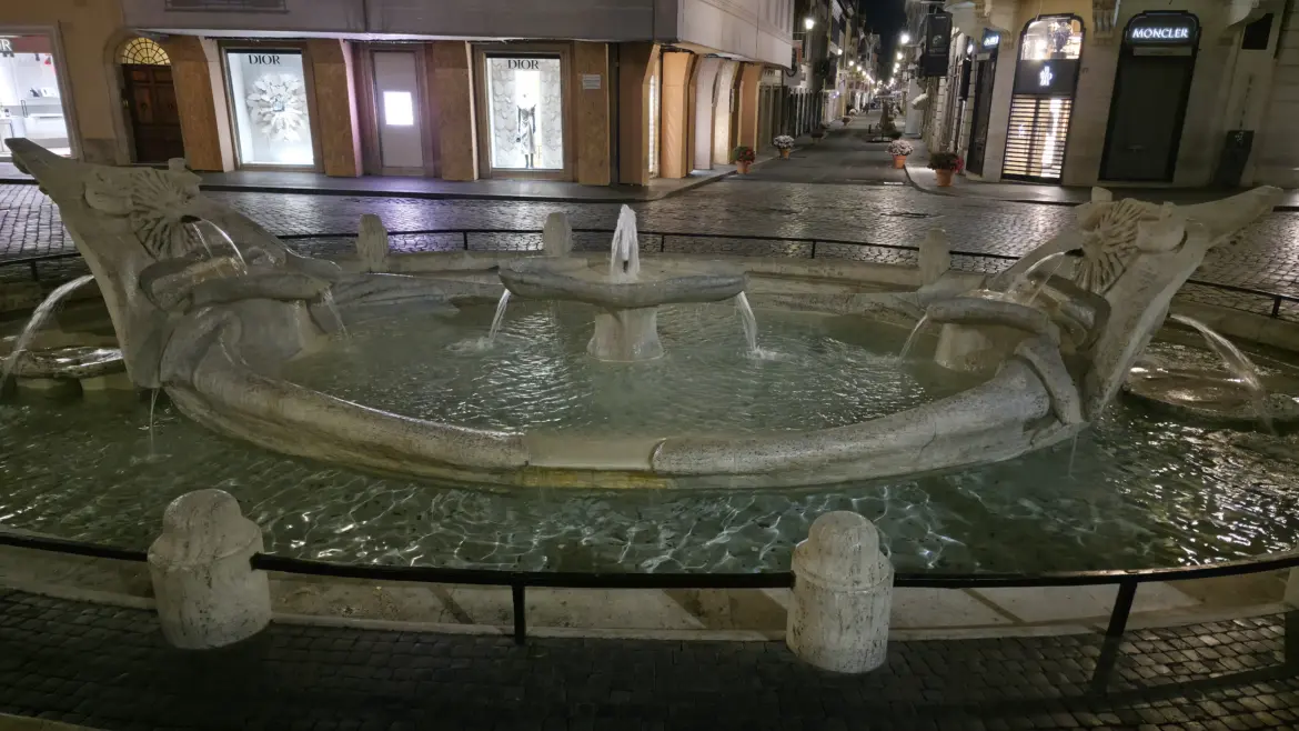 Fontana della Barcaccia in Piazza di Spagna, Rome, Italy