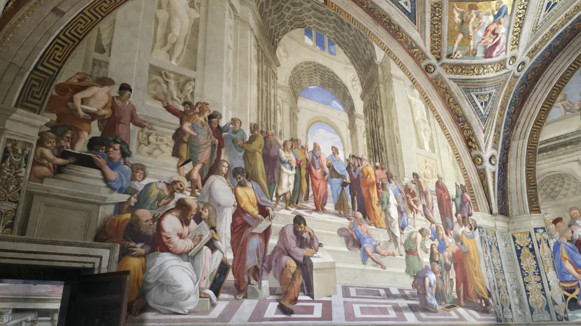 The School of Athens by Raphael, Raphael Rooms, Vatican Museums, Italy
