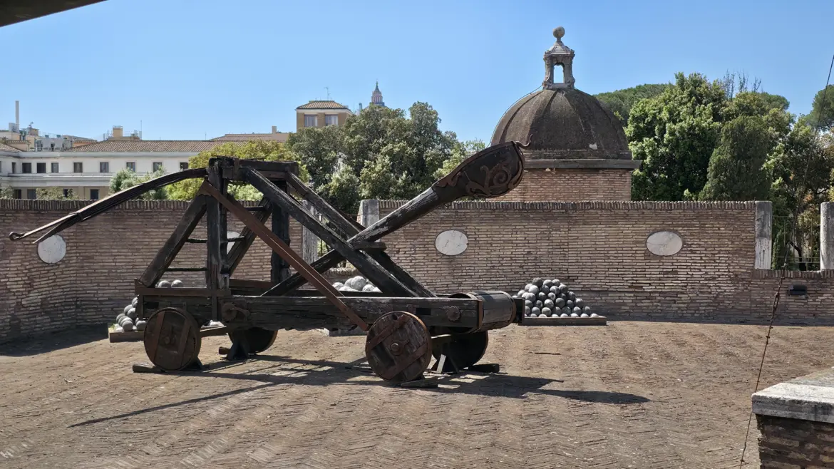 Catapult and Cannon Balls, Castel Sant’Angelo, Rome, Italy