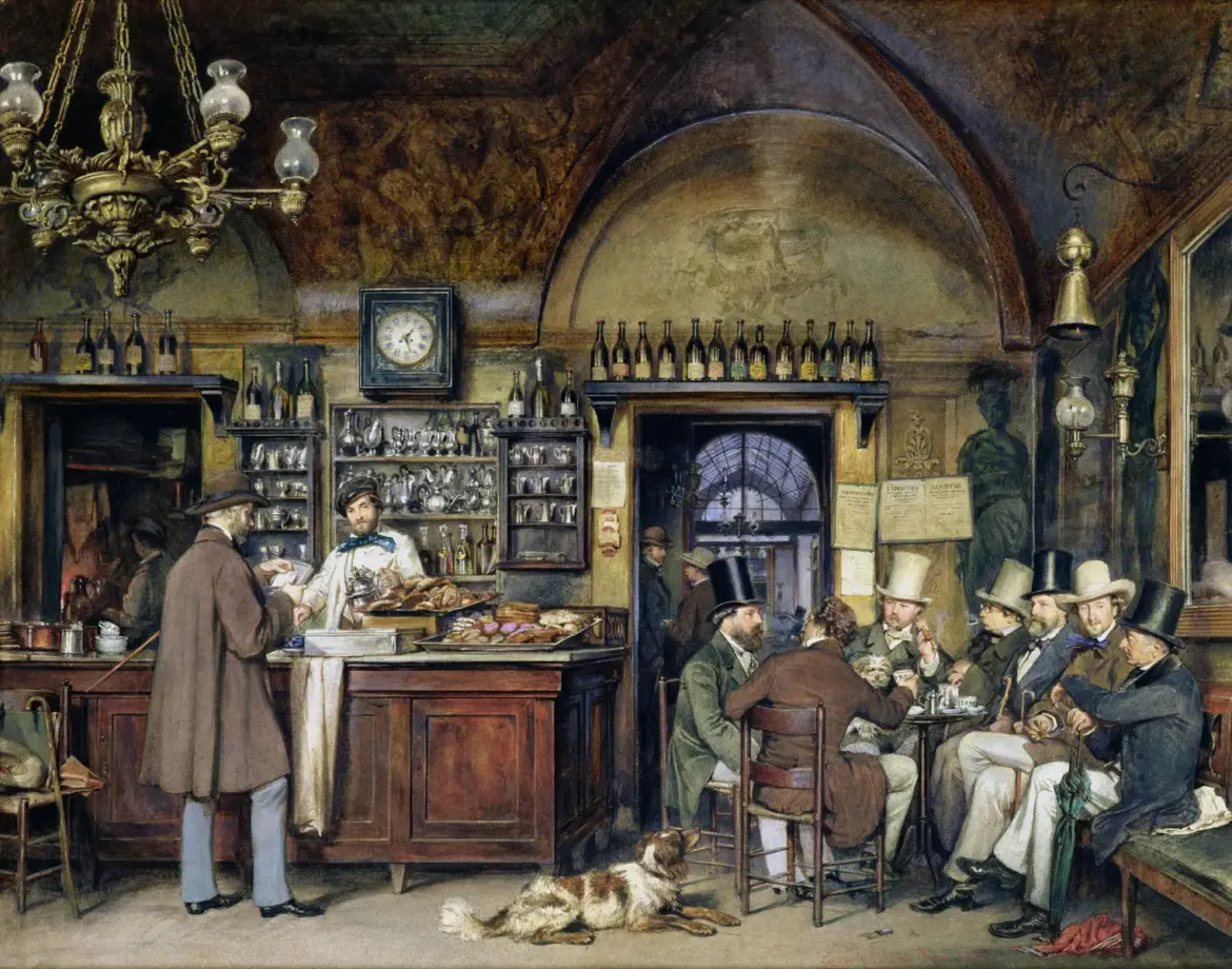 Caffè Greco in Rome by Ludwig Passini, 1856