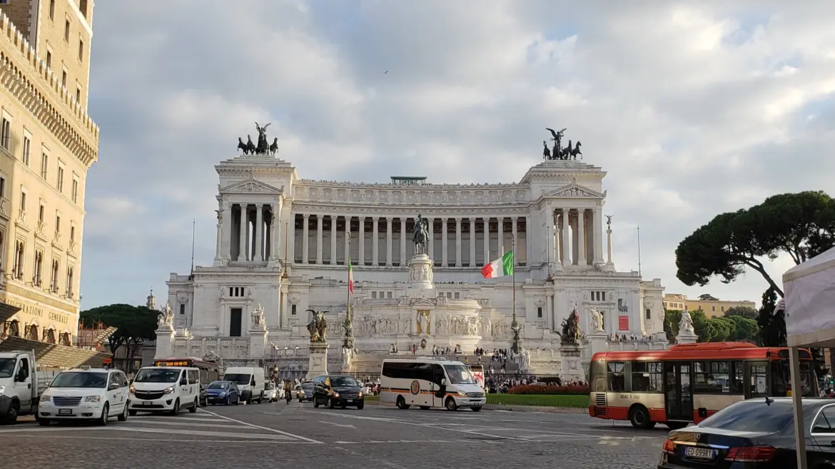 The Monumento Nazionale a Vittorio Emanuele II, also known as the Altare della Patria (Altar of the Fatherland) or II Vittoriano, Rome, Italy