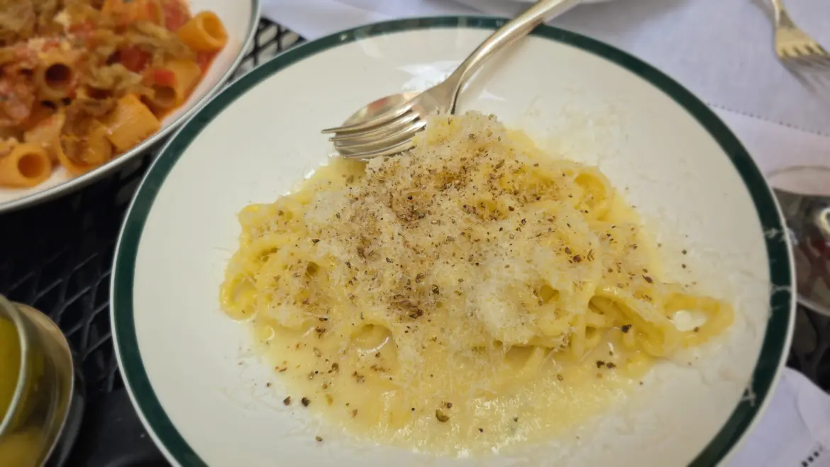 Tortellini Cacio e Pepe, Stravinskij Bar at Hotel de Russie, Rome, Italy