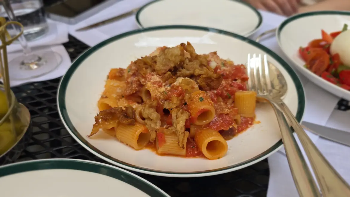 Amatriciana, Stravinskij Bar at Hotel de Russie, Rome, Italy