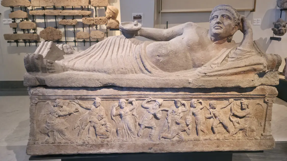 Etruscan sarcophagus, Gregorian Etruscan Museum at the Vatican Museums, Italy