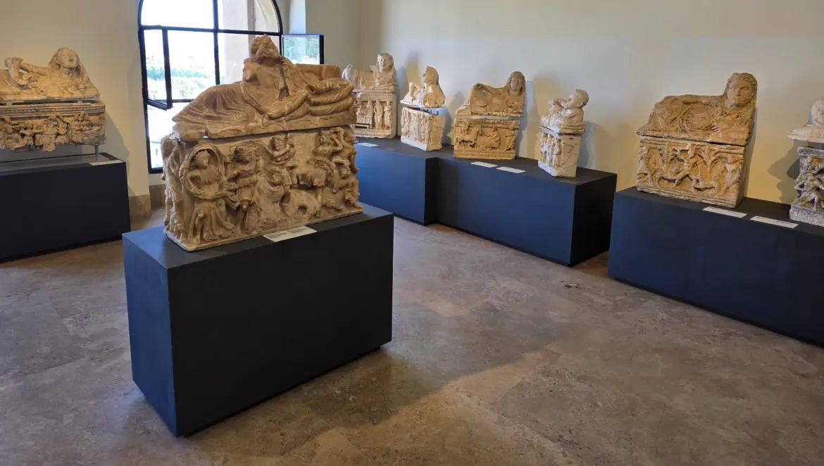 Etruscan sarcophagi, Gregorian Etruscan Museum at the Vatican Museums, Italy