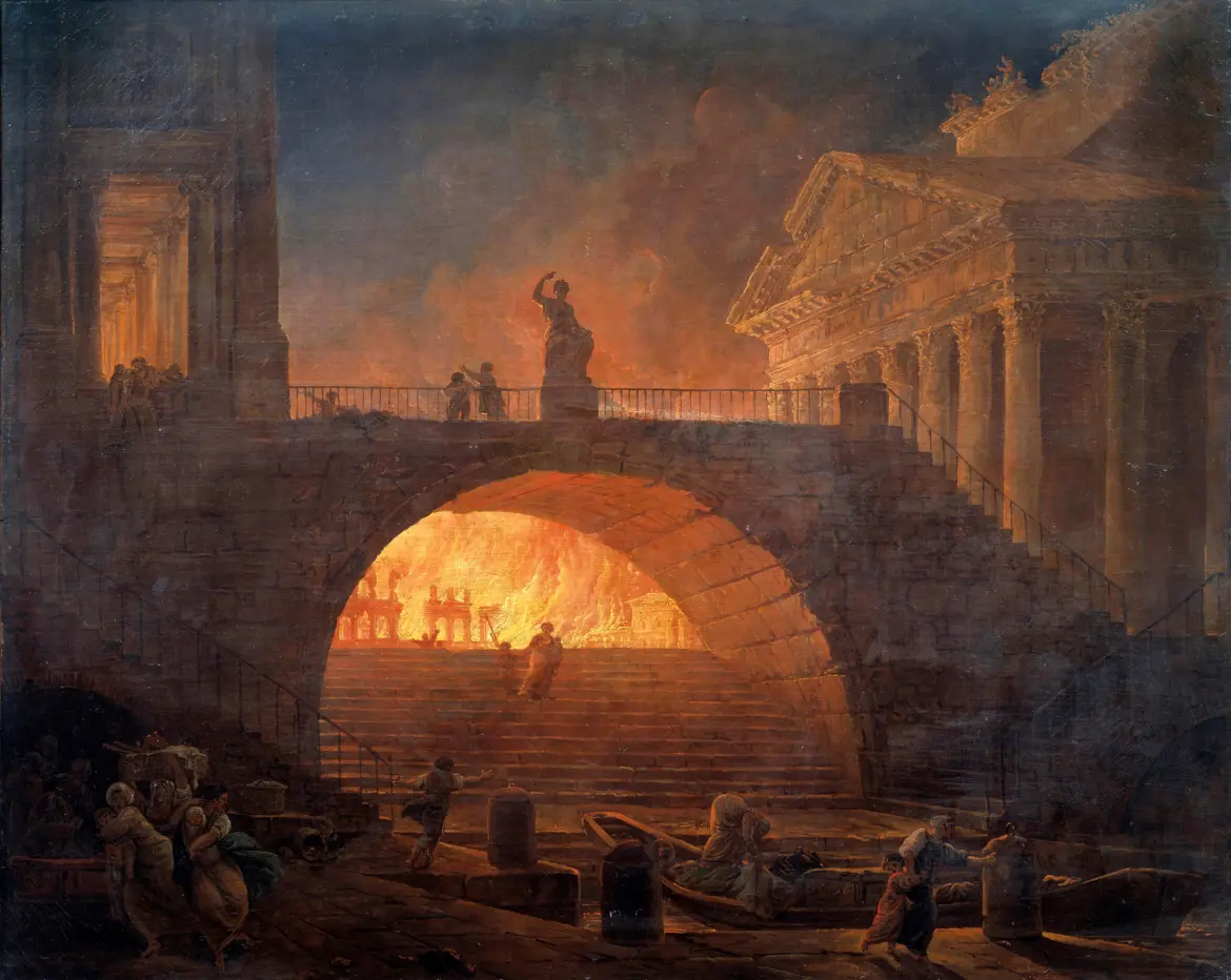 The Fire of Rome by Hubert Robert, 1785