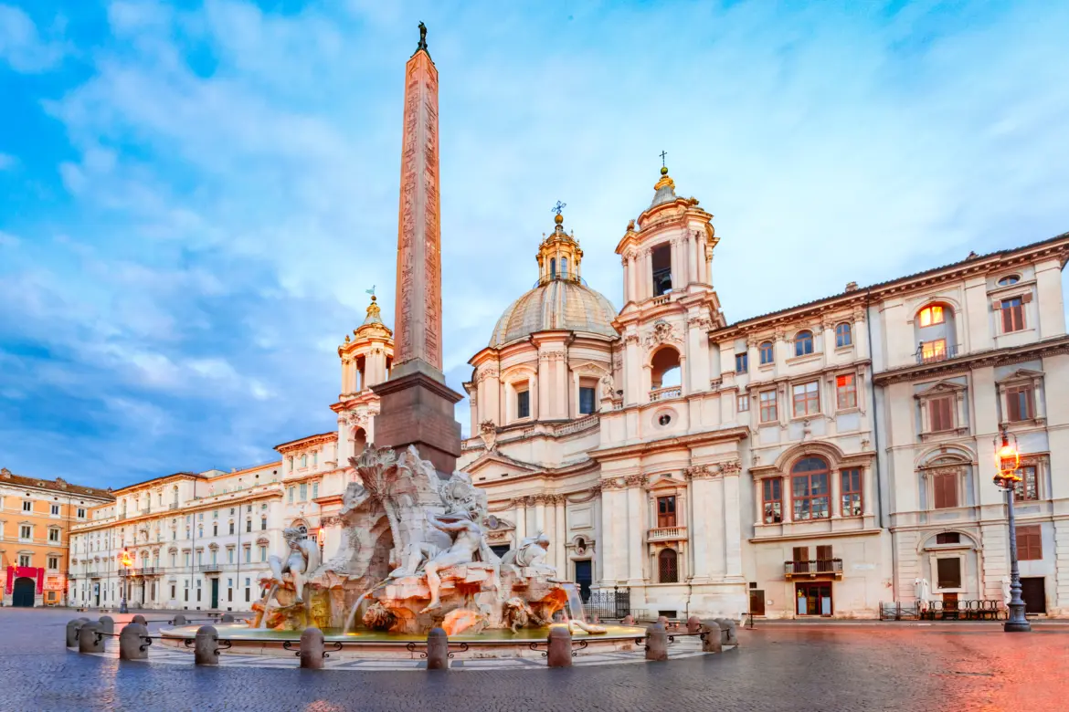 The Fountain of the Four Rivers (Fontana dei Quattro Fiumi), Rome, Italy