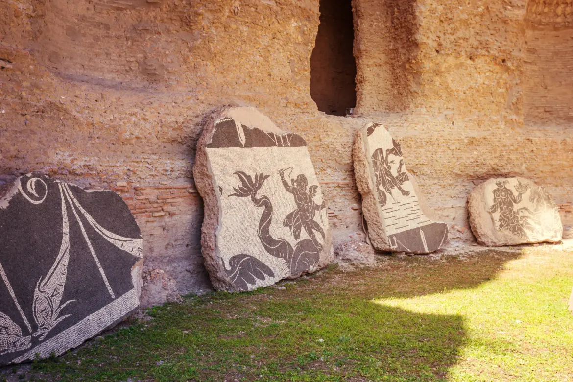 Mosaics at the Baths of Caracalla, Rome, Italy