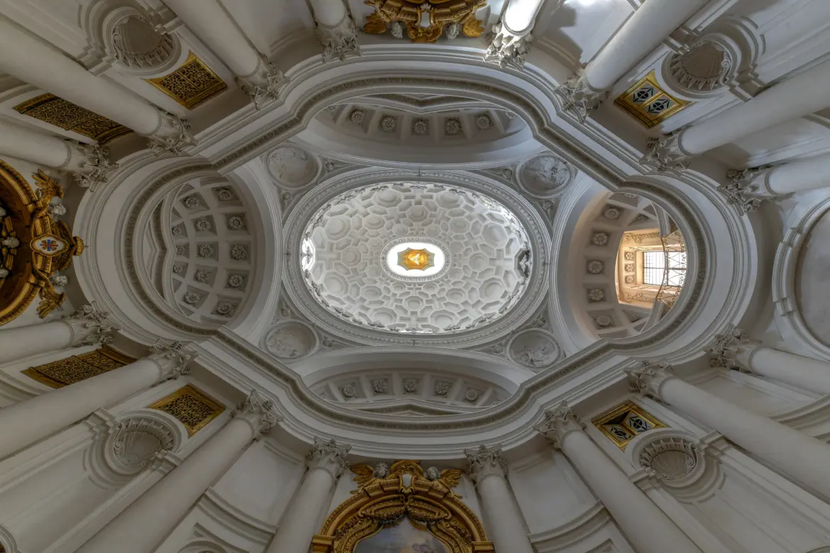 Ceiling of the Church of San Carlo alle Quattro Fontane ("San Carlino"), Rome, Italy