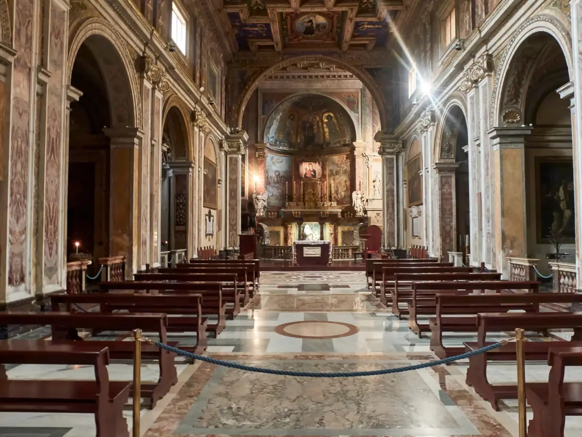 The interior of the Santa Francesca Romana church, Rome, Italy
