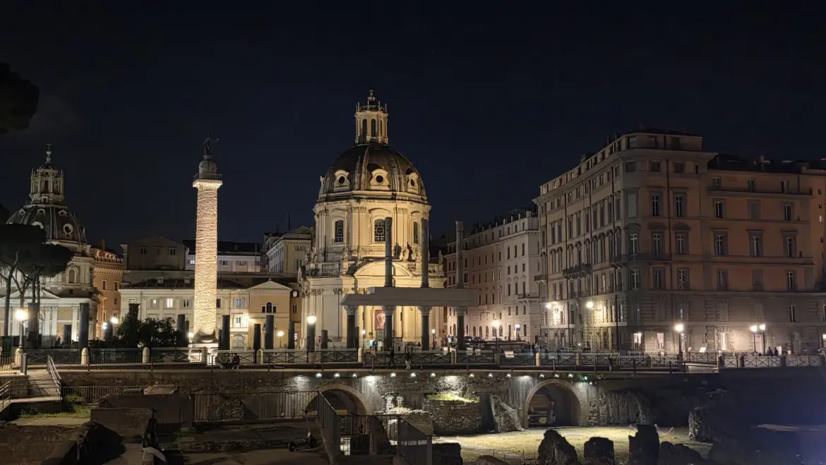 Trajan’s Forum at night, Rome, Italy