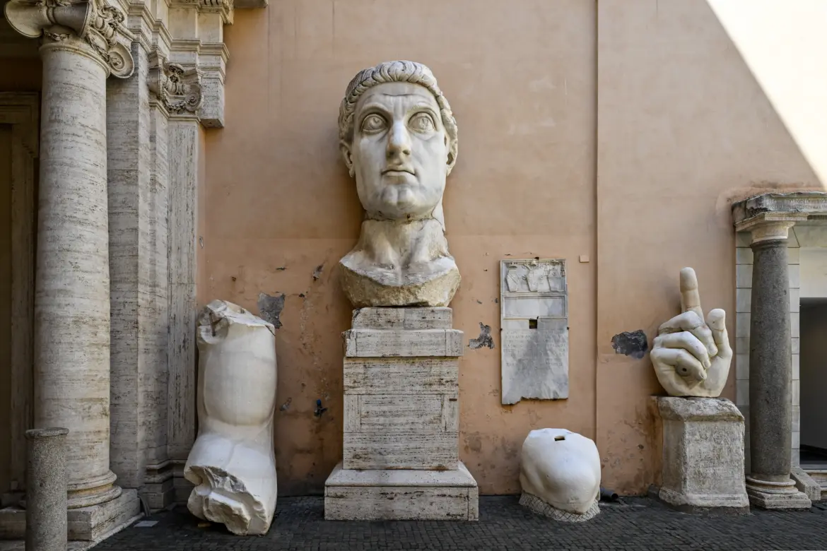 Ancient Roman statue of the Emperor Constantine the Great, Capitoline Museums, Rome, Italy