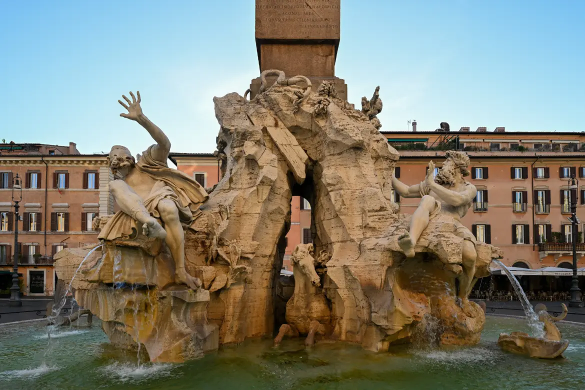 The Fountain of the Four Rivers (Fontana dei Quattro Fiumi), Rome, Italy