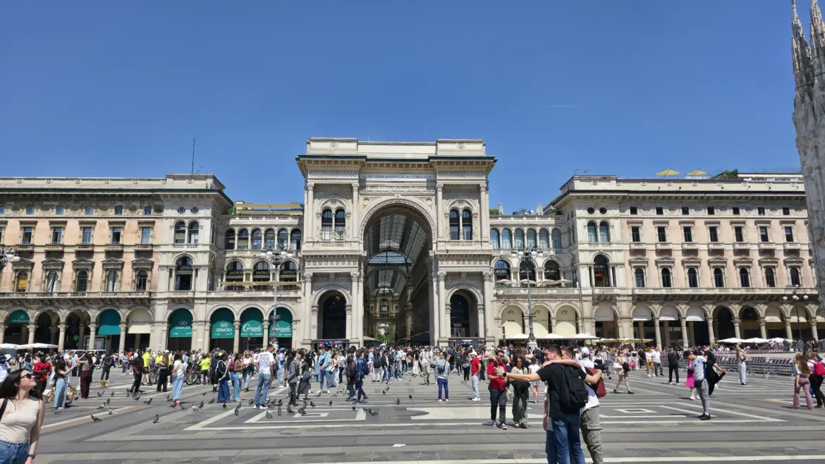 Entrance to the Galleria Vittorio Emanuele II, Milan, Italy