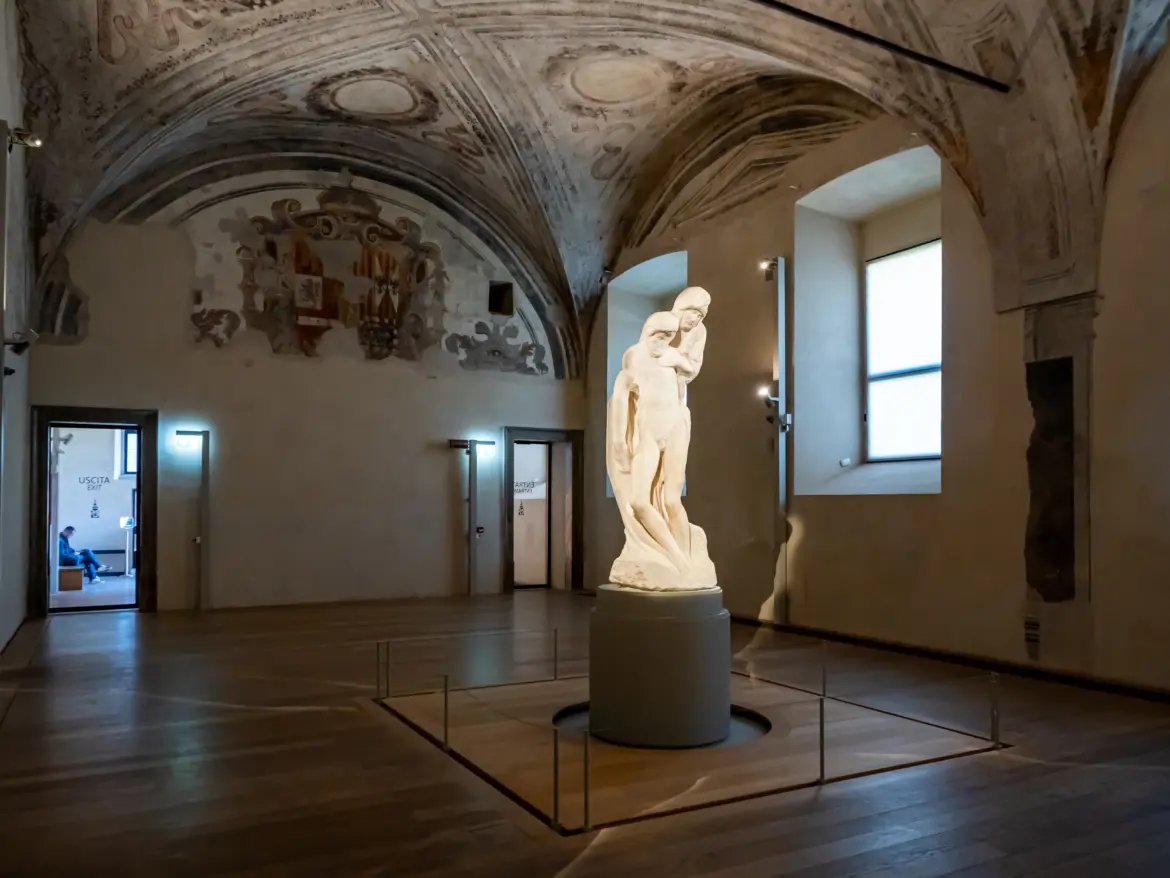Rondanini Pietà by Michelangelo, Sforza Castle (Castello Sforzesco), Milan, Italy