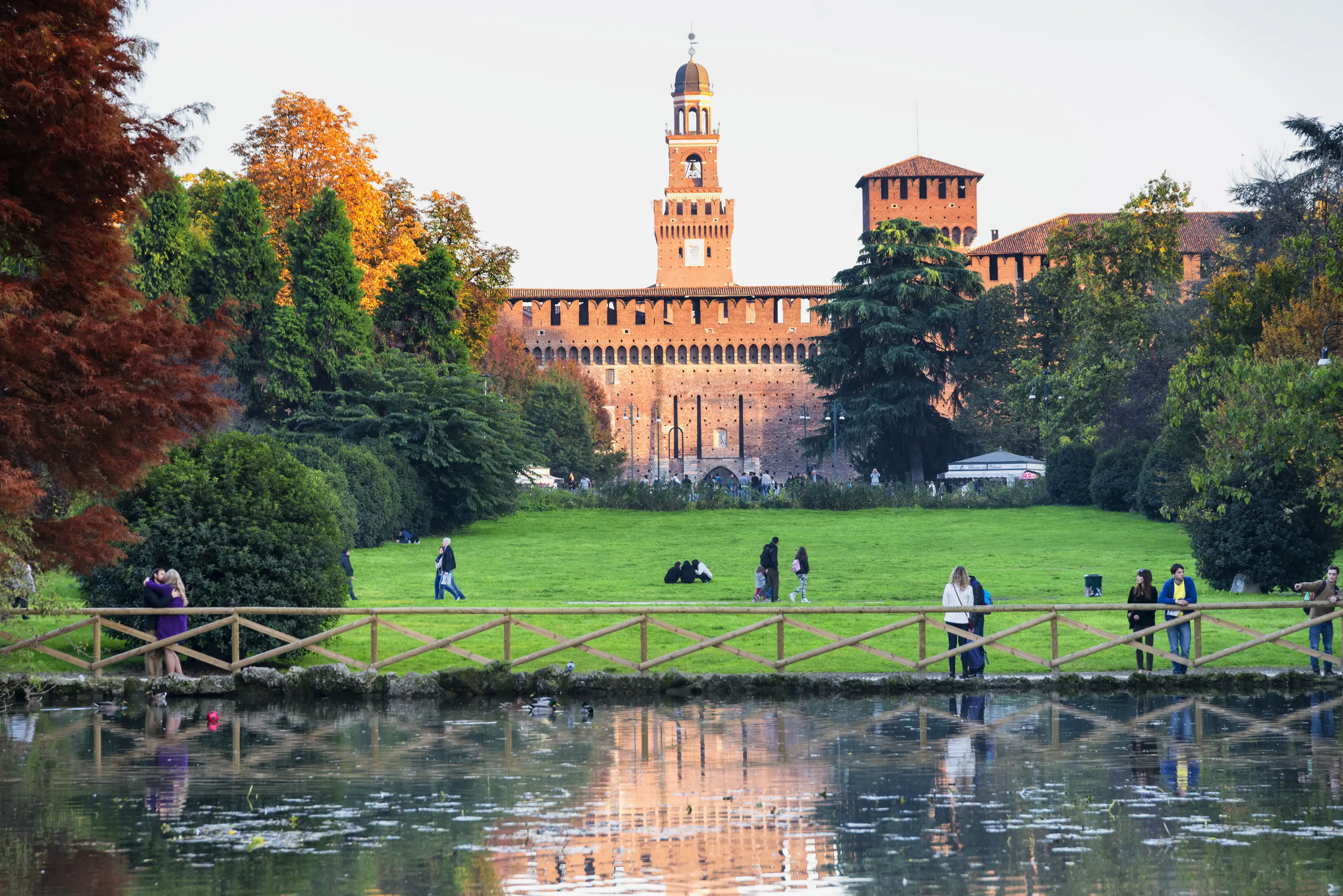 Parco Sempione (Simplon Park) pond, Milan, Italy