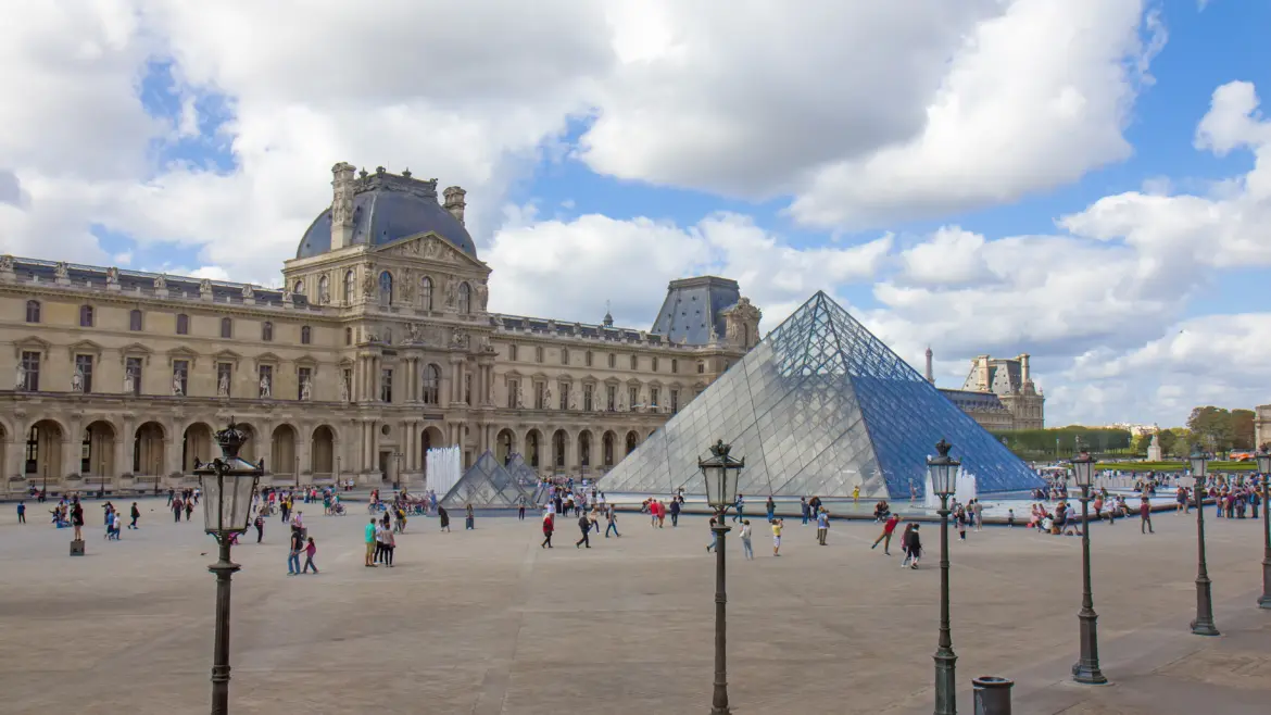 The courtyard of the Louvre Museum, Paris, France