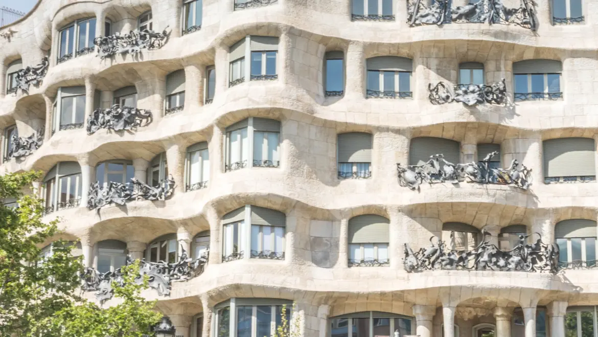 Façade of La Pedrera (Casa Milà), Barcelona, Spain