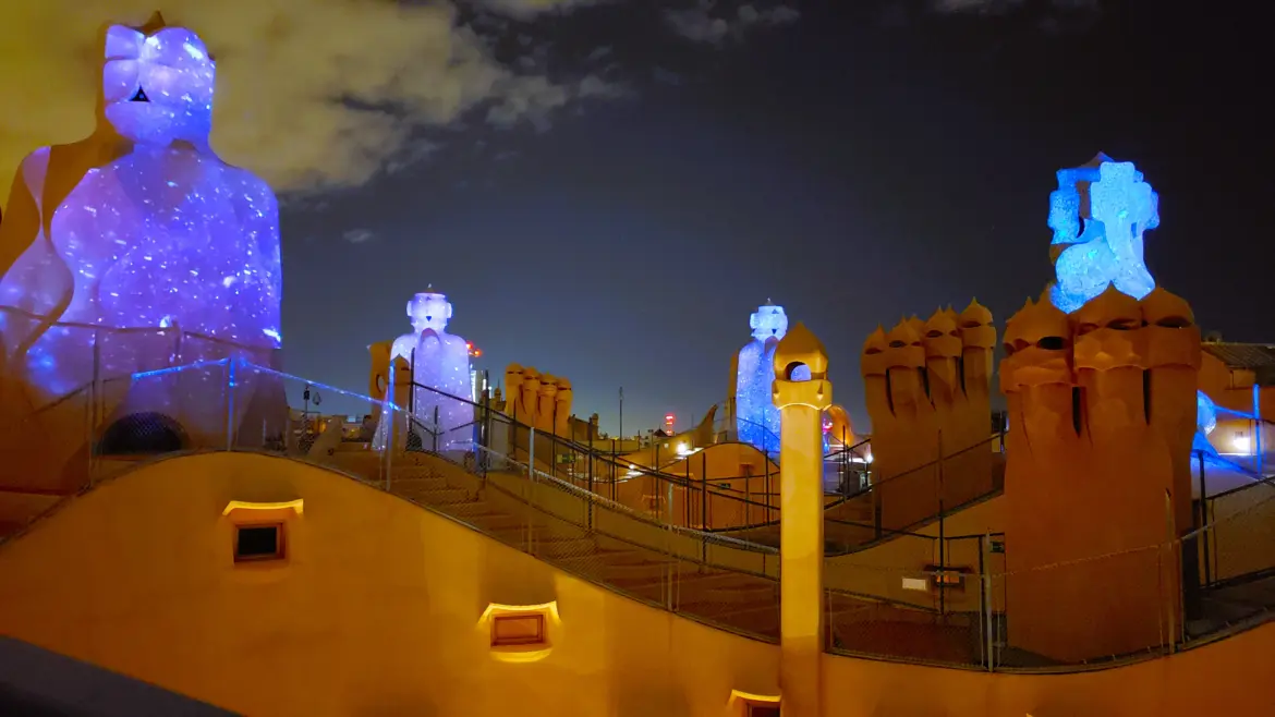 La Pedrera Night Experience, La Pedrera (Casa Milà), Barcelona, Spain
