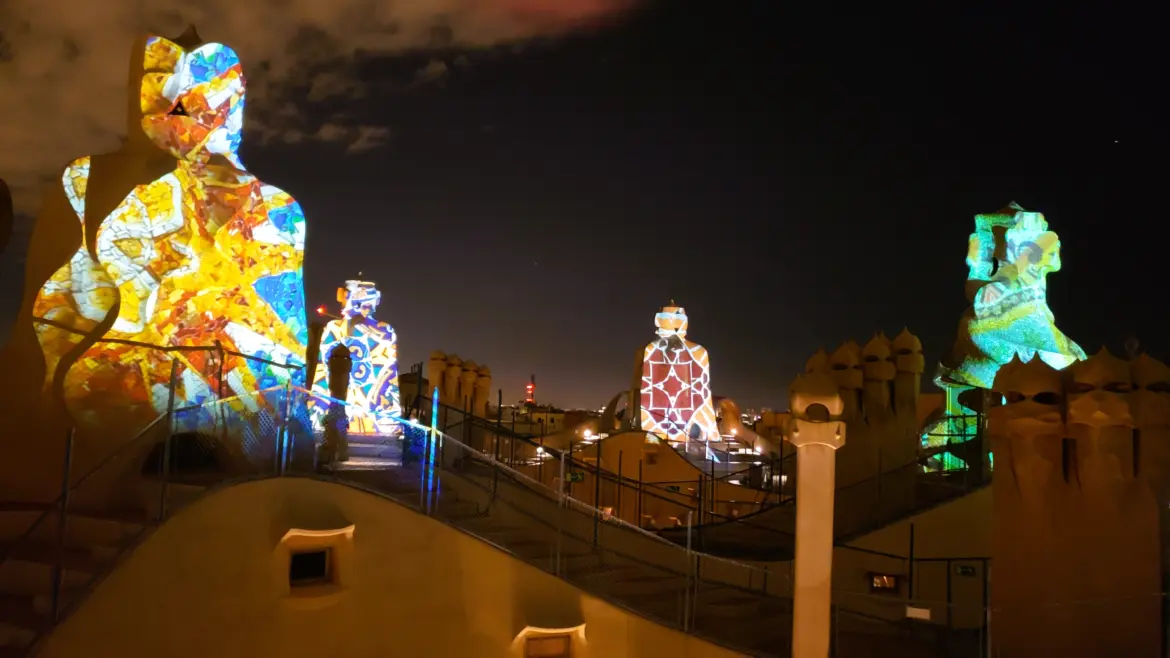 La Pedrera Night Experience, La Pedrera (Casa Milà), Barcelona, Spain