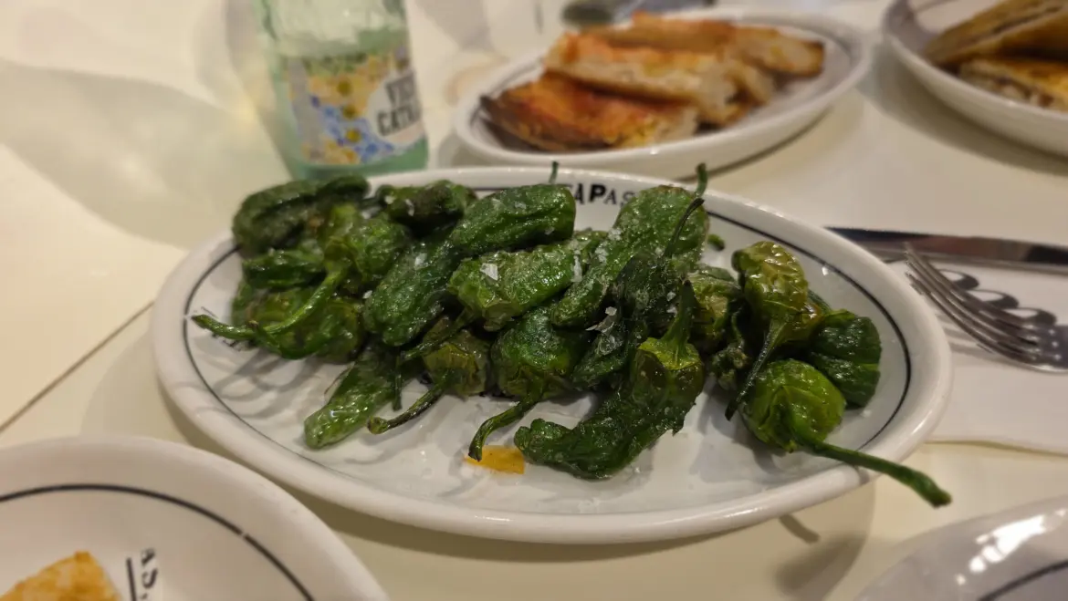 Pimientos de Padrón (Pebrots del Padró), Tapas 24, Barcelona, Spain