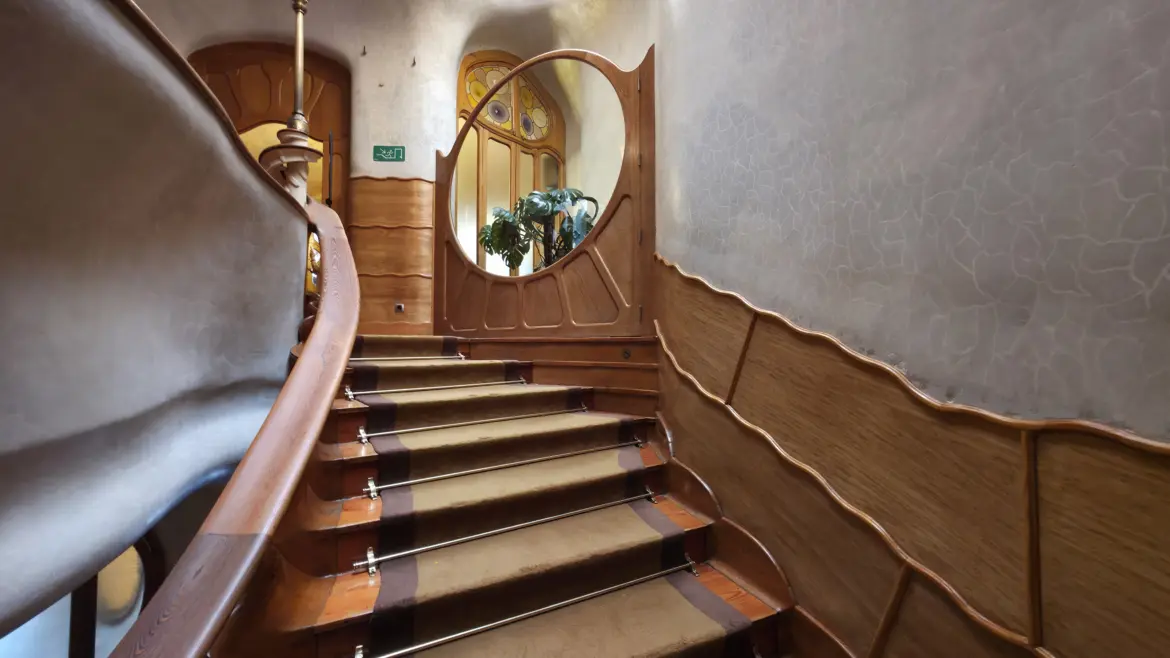 Wooden banisters, Casa Batlló, Barcelona, Spain