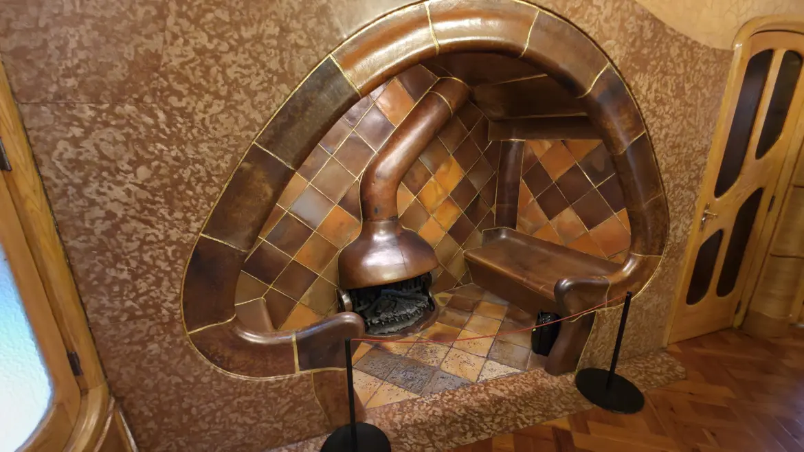 Mushroom-shaped fireplace, Casa Batlló, Barcelona, Spain