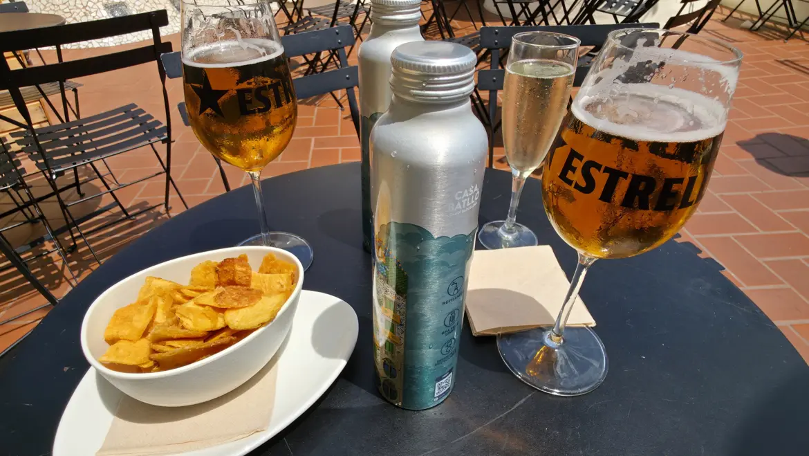 Drinks, Casa Batlló Rooftop, Barcelona, Spain
