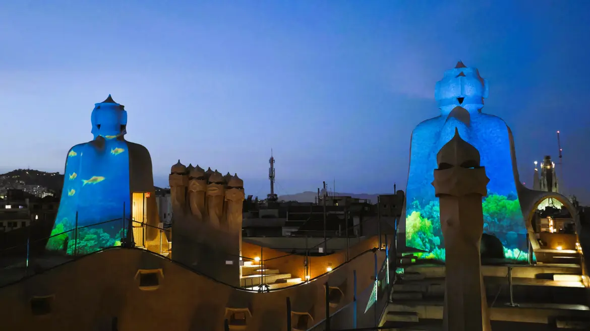 La Pedrera Night Experience, La Pedrera (Casa Milà), Barcelona, Spain