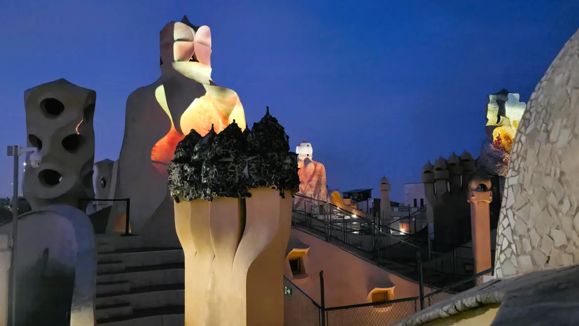 La Pedrera Night Experience, La Pedrera (Casa Milà), Barcelona, Spain