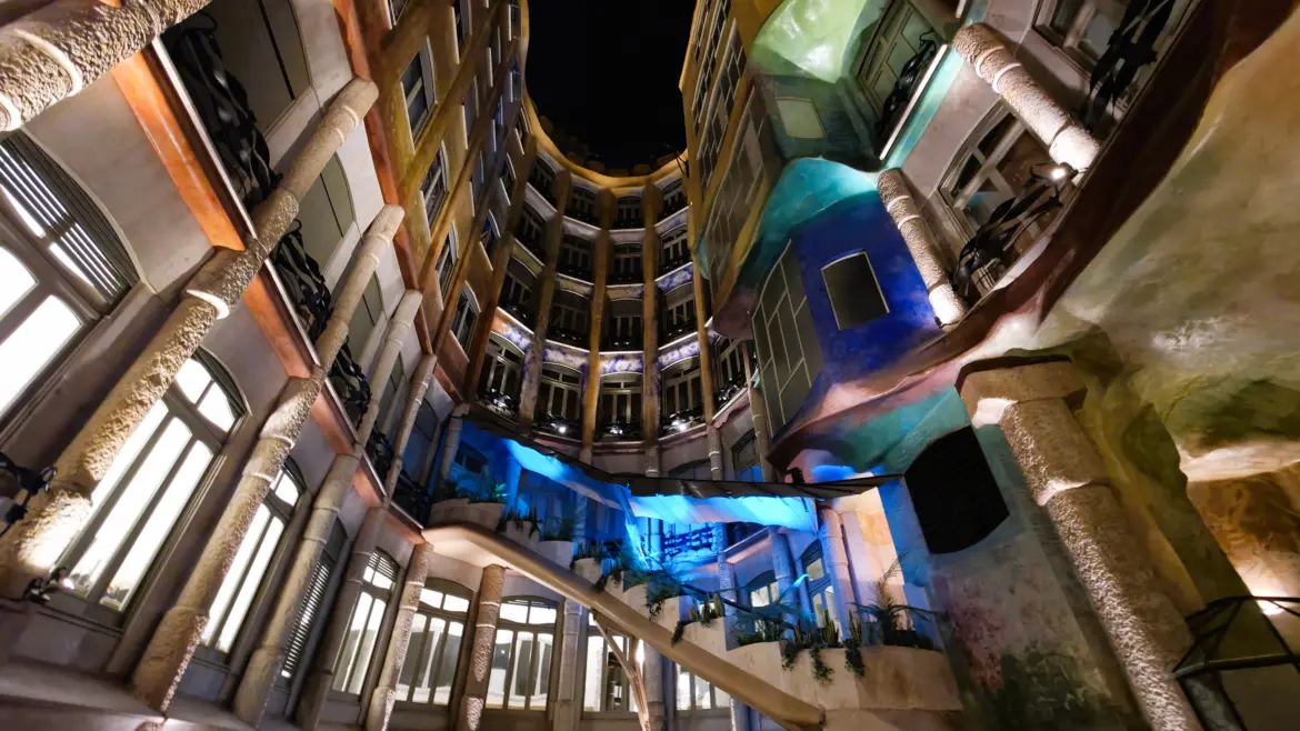 Courtyard, Casa Milà (La Pedrera), Barcelona, Spain